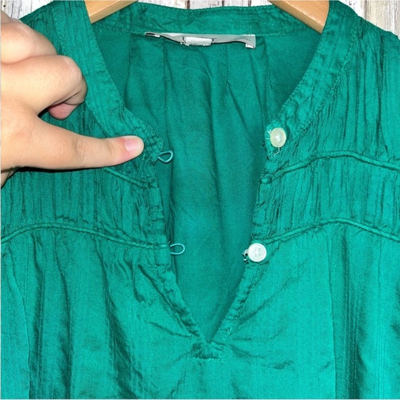 Loft Kelly Green Popover Blouse - Picture 2 of 5